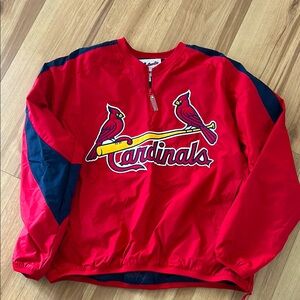 ST. Louis Cardinals Majestic Authentic Red Pullover-size Large NWOT